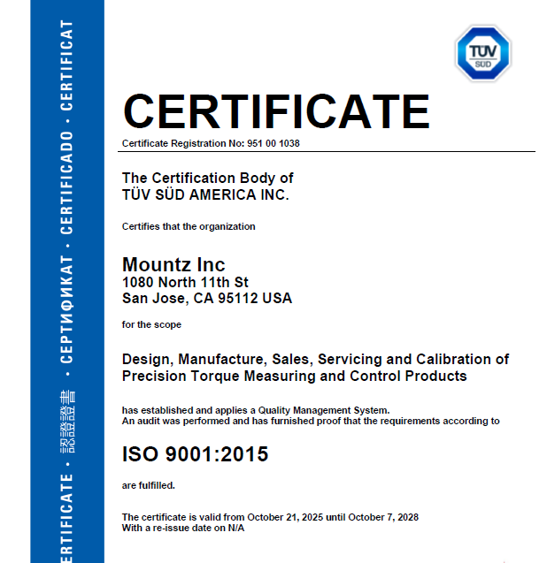 Mountz ISO Certifications